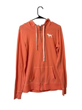 PINK Peach LOVE PINK Logo Full Zip Athletic Jacket